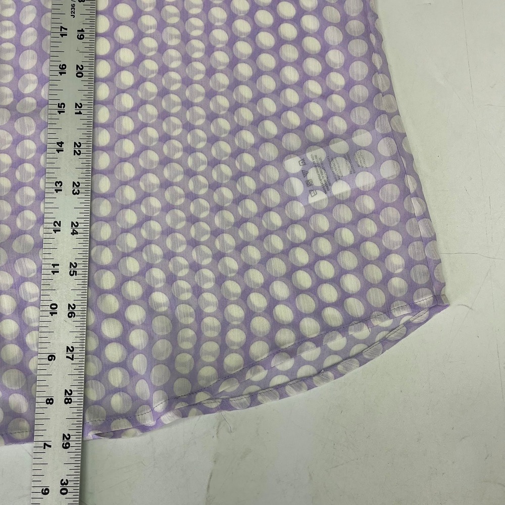 Kut from the Kloth Womens XL Lavender Polka Dot‎ Roll Tab Sleeve Blouse Purple - Picture 15 of 15